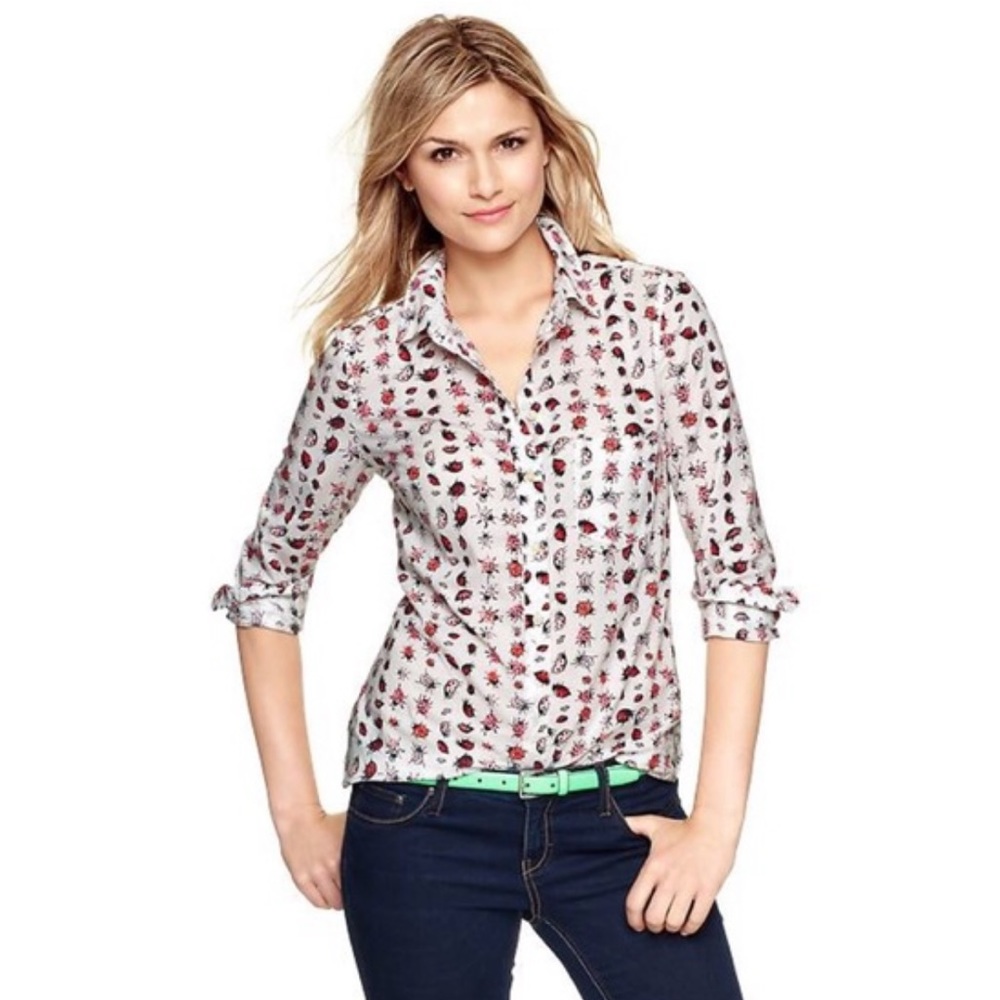 Gap LadyBug Cotton Button Down